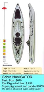 New x Cobra Kayaks Navigator 2011 : $799